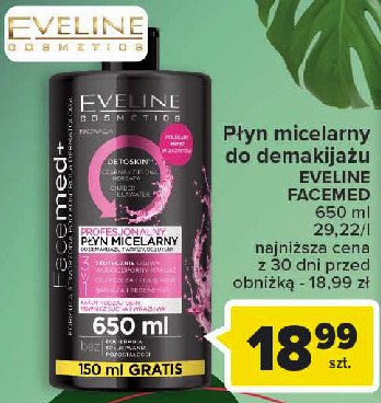 Płyn micelarny profesjonalny 3w1 Eveline facemed+ promocja