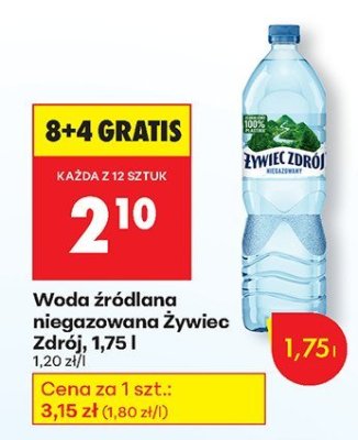 Woda źródlana niegazowana  promocja w Biedronka