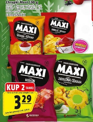 Chrupki Maxi 130 g różne smaki EUROSNACK promocja w Prim Market