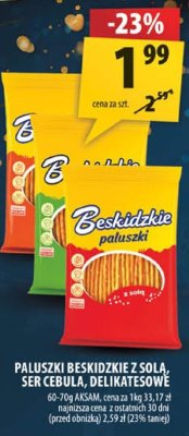 Paluszki Paluszki beskidzkie z solą, ser cebula, delikatesowe 60-70g promocja w Arhelan