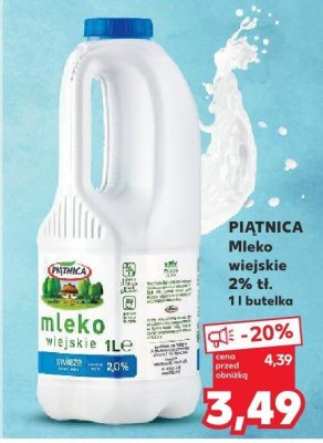 Mleko wiejskie 2% tł. promocja w Kaufland