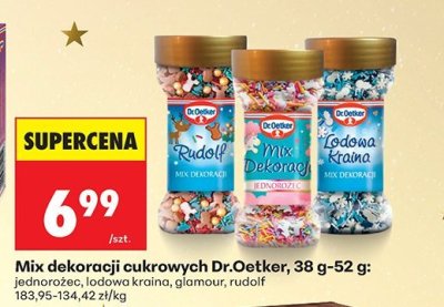 Mix dekoracji cukrowych Dr.Oetker: jednorożec, lodowa kraina, glamour, rudolf promocja w Biedronka