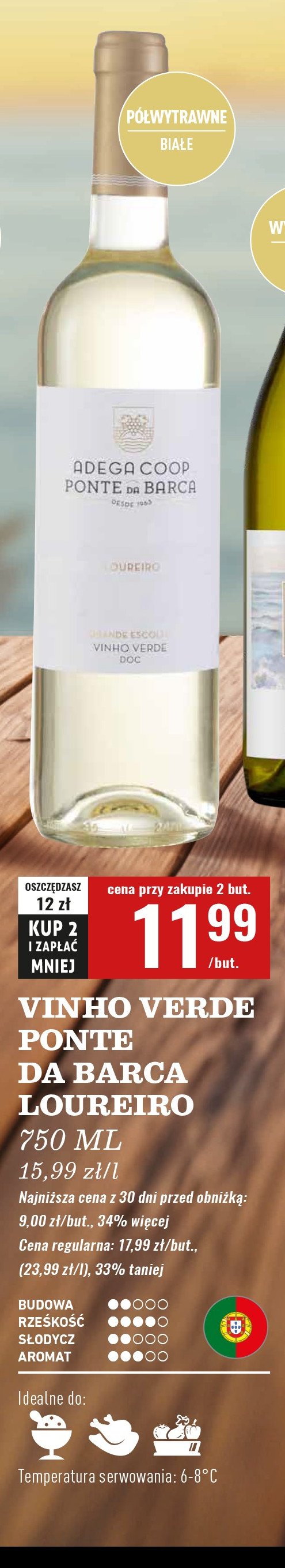 Wino ADEGA COOP PONTE DA BARCA LOUREIRO promocja w Biedronka