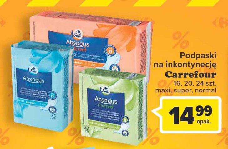 Wkładki normal Carrefour soft promocja