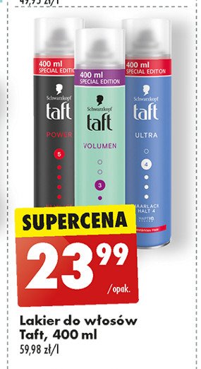 Lakier do włosów Taft volume promocja w Biedronka