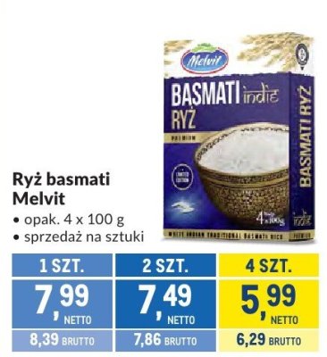 Ryż basmati Melvit promocja w Makro