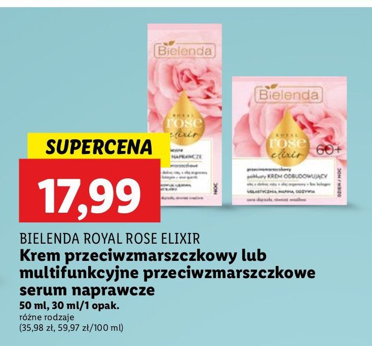 Serum do twarzy naprawcze Bielenda royal rose elixir promocja