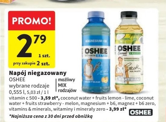 Napój witamina c Oshee vitamin water promocja