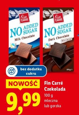 Czekolada Fin Carré Czekolada mleczna lub gorzka promocja w Lidl