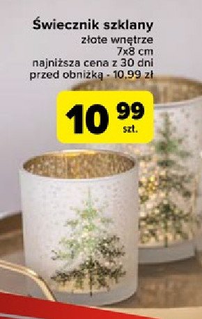 Świecznik szklany promocja w Carrefour