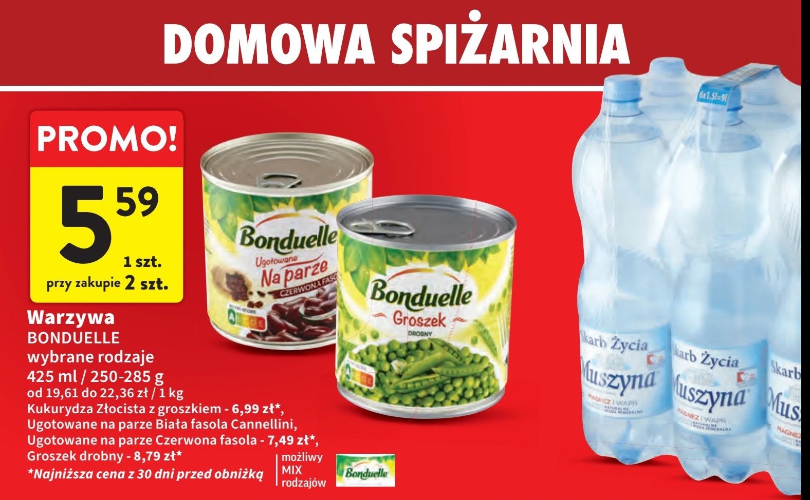 Fasola czerwona kidney Bonduelle gotowane na parze promocja w Intermarche