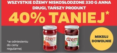 Dżem niskosłodzony 300 g  wszystkie rodzaje drugi produkt -40% promocja w Netto