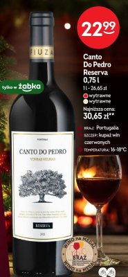 Wino Canto Do Pedro Reserva 0,75l promocja w Żabka
