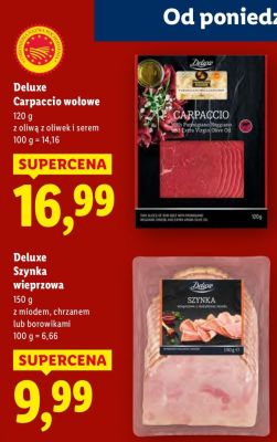 Carpaccio wołowe Deluxe promocja w Lidl