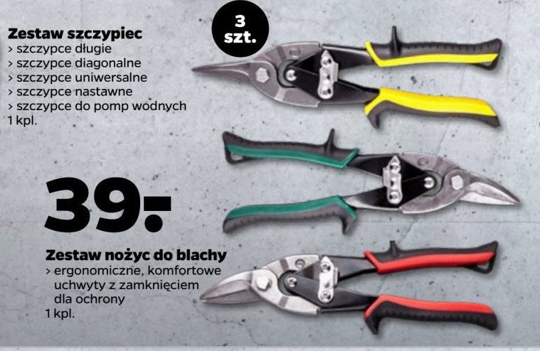 Zestaw nożyc do blachy Techliner promocja w Netto