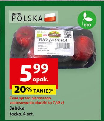 Jabłka bio Farma świętokrzyska promocja w Auchan