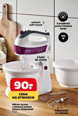 Mikser ręczny z dwiema misami Zelmer ZHM2460P promocja w Netto