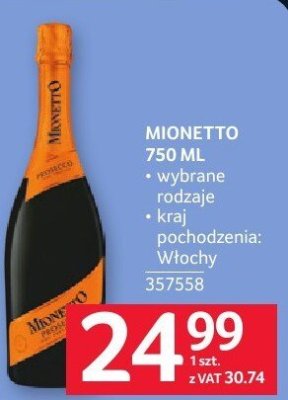 Wino Mionetto 750 ML promocja w Selgros