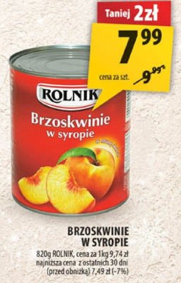 Brzoskwinie w syropie Rolnik promocja w Arhelan