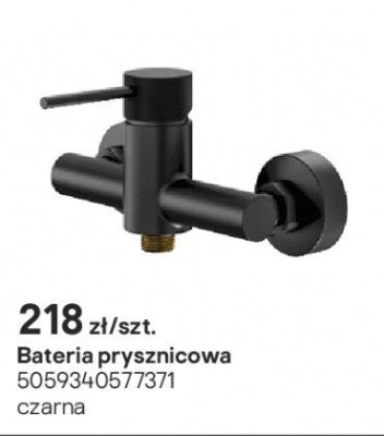 Bateria prysznicowa Owens czarna promocja w Castorama