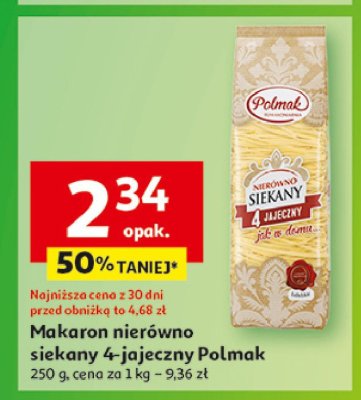 Makaron 4 jajeczny nierówno siekany Polmak promocja