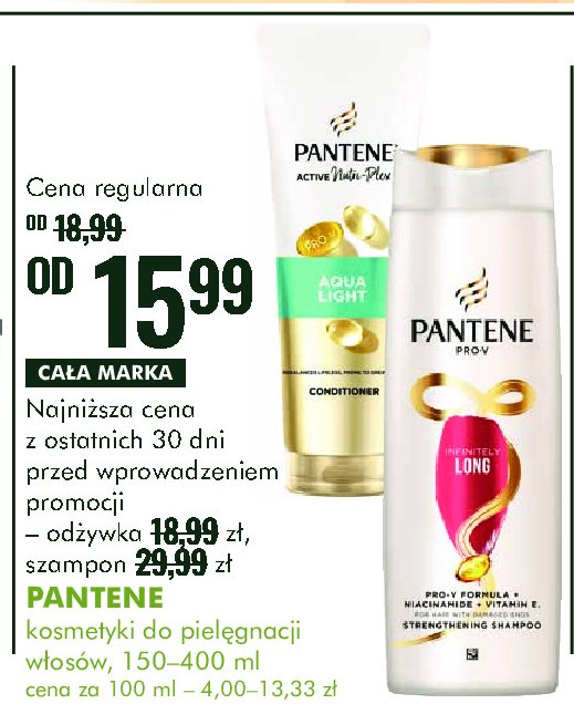 Odżywka do włosów aqua light Pantene pro-v promocja