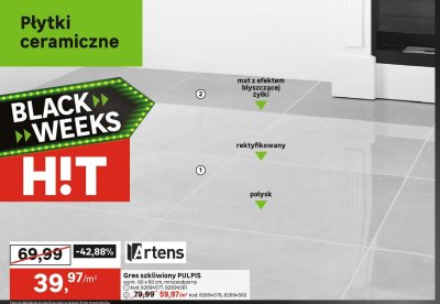 Gres szkliwiony PULPIS rektyfikowany, polysk 60x60 cm promocja w Leroy Merlin