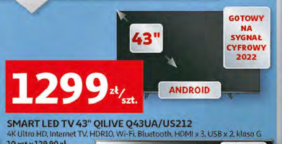 Telewizor 43" q43ua212b Qilive promocja