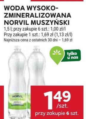 Woda wysokozmineralizowana Muszyna cechini promocja w Stokrotka