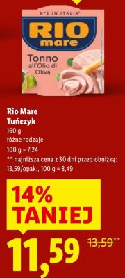 Tuńczyk Rio Mare 160 g promocja w Lidl
