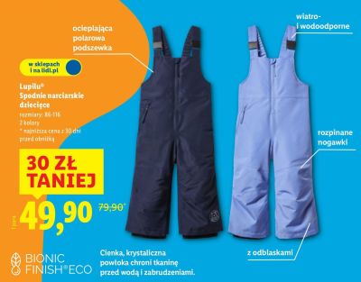 Spodnie narciarskie dziecięce r. 86-116 promocja w Lidl
