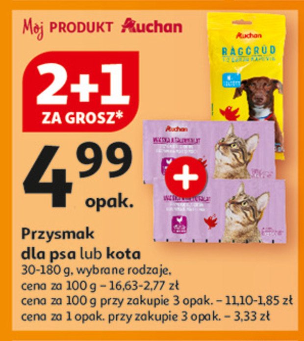 Przysmak dla kota kurczak Auchan różnorodne (logo czerwone) promocja