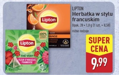 Herbata z nut膮 truskawki i maliny Lipton green tea promocja