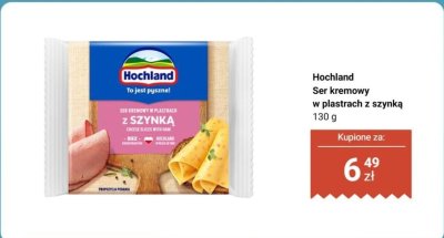 Ser kremowy w plastrach z szynką promocja w Biedronka