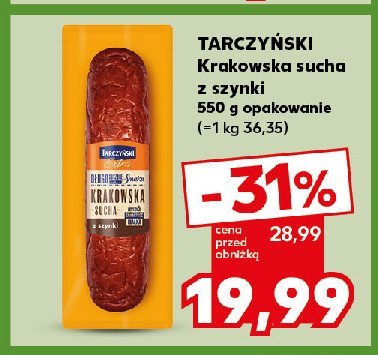 Kiełbasa krakowska sucha z szynki Tarczyński promocja