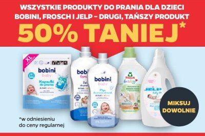 Produkty do prania dla dzieci Bobini, Frosch i Jelp DRUGI -50% promocja w Netto