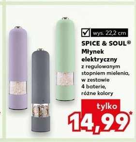 Młynek do pieprzu lub soli elektryczny Spice&soul promocja