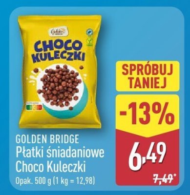 Płatki śniadaniowe Golden Bridge Choco Kuleczki promocja w Aldi