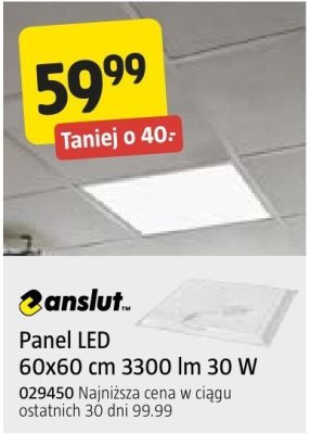 Panel LED anslut 60x60 cm 3300 lm 30 W promocja w Jula
