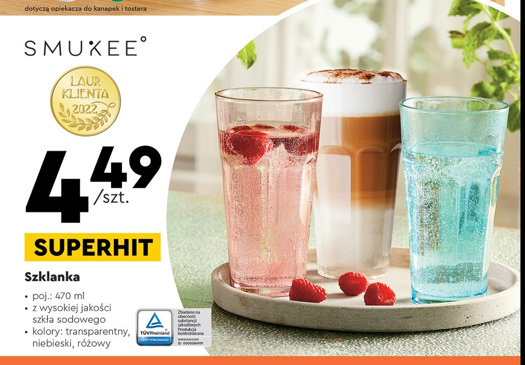 Szklanka 470 ml Smukee promocja