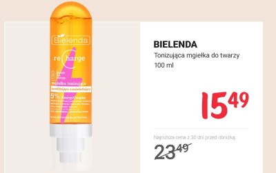 Mgiełka tonizująca re charge do twarzy promocja w Rossmann