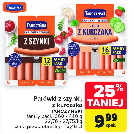 Parówki z fileta kurczaka Tarczyński promocja