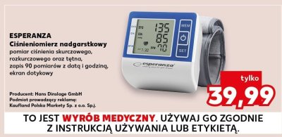 Ciśnieniomierz nadgarstkowy promocja w Kaufland