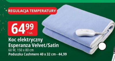 Koc elektryczny Esperanza Velvet/Satin promocja w Leclerc