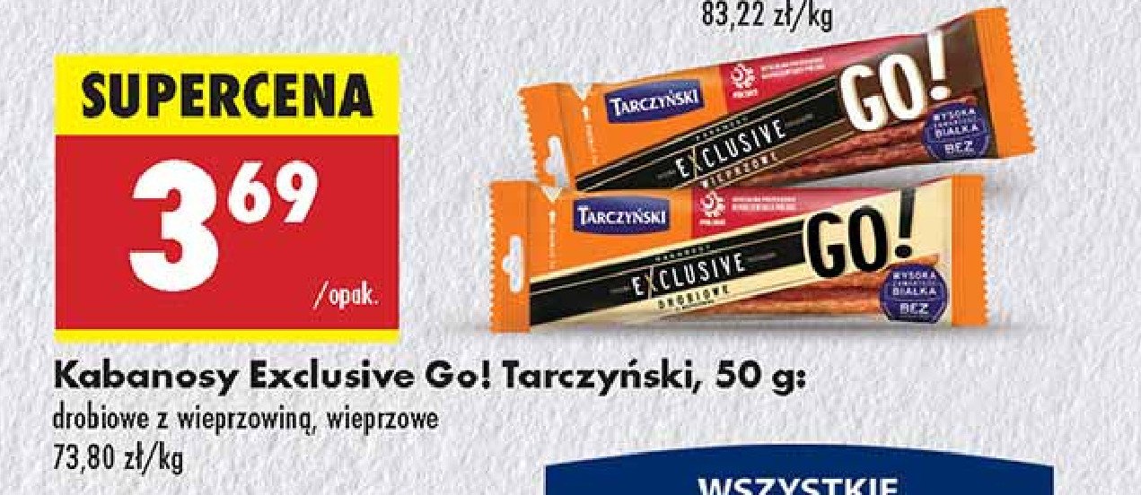Kabanos drobiowy Tarczy艅ski exclusive go! promocja