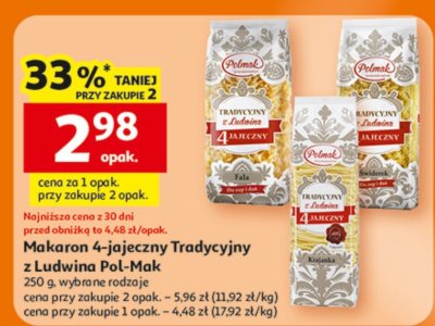 Makaron 4-jajeczny Tradycyjny z Lublina Pol-Mak 250 g, wybrane rodzaje promocja w Auchan