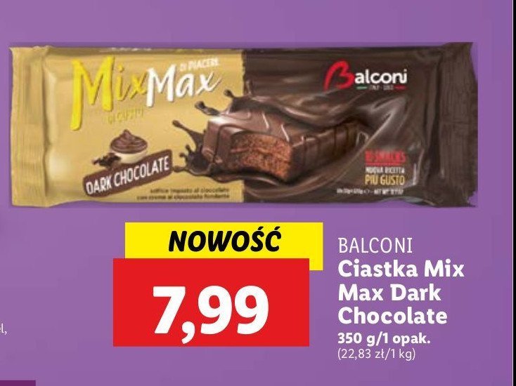 Ciastka mix max z ciemną cvzekoladą Balconi promocja