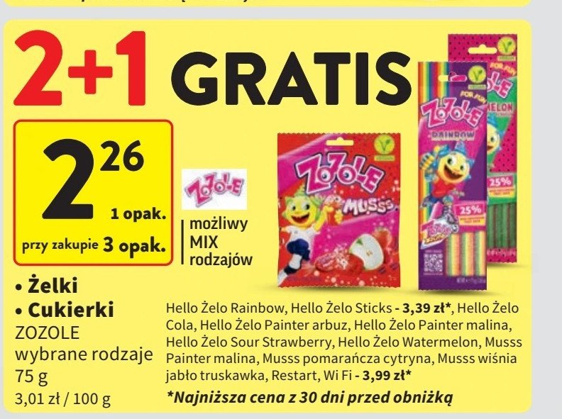 Żelki sticks Mieszko zozole hello żelo promocja w Intermarche