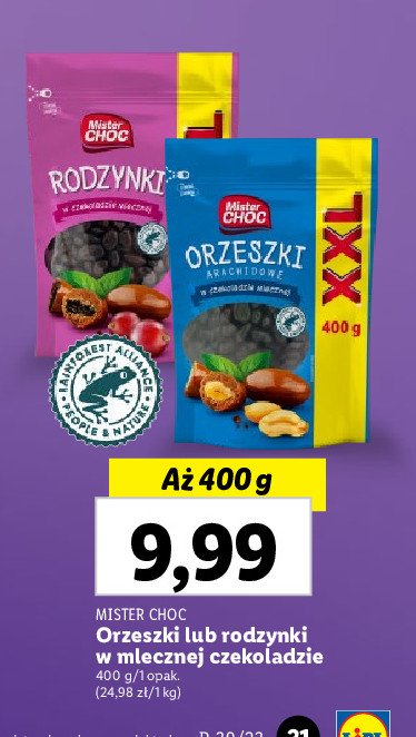 Rodzynki w czekoladzie Mister choc promocja
