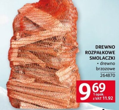 Drewno rozpałkowe smolaczki brzozowe promocja w Selgros